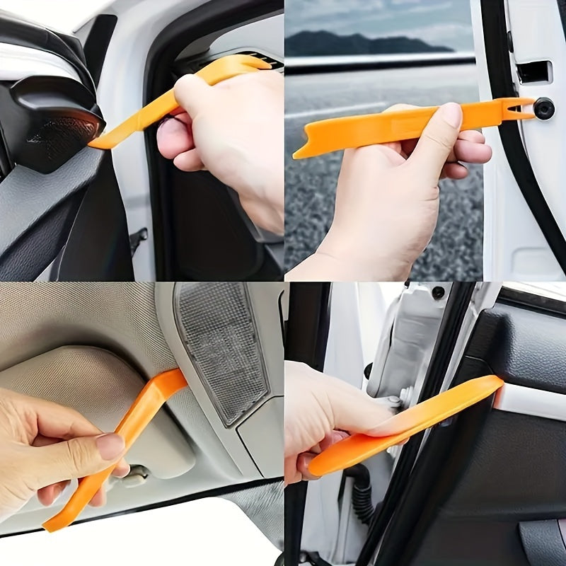 No-Scratch Auto Trim Removal Tool Set - Door Panel Removal, Fasteners, Clips, Push Rivets - Essential Car Tools For Easy DIY Repairs And Maintenance