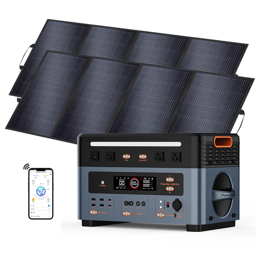 OSCAL 1872Wh Solar Generator with  400W*2 Solar Panel, 1400W Fast Charging, APP Control Battery Backup for Home, Camping & RVs