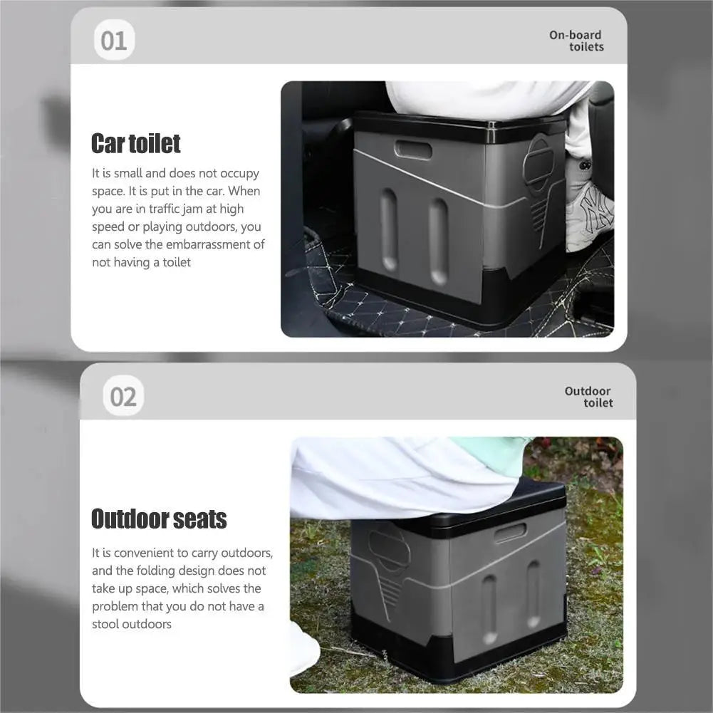 Folding Toilet Portable Collapsible Anti-Odor Storage Box Car Toilet Adult Self-Driving Travel Emergency Toilet