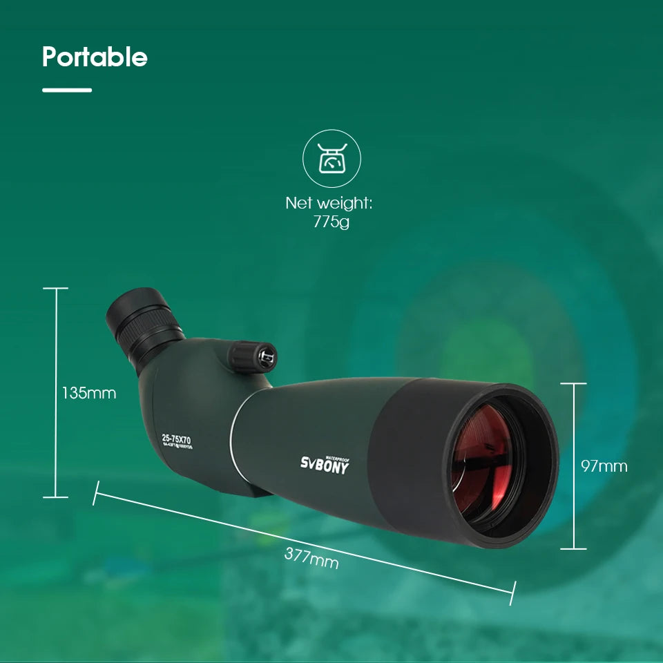 Svbony SV28 Spotting Scope 50/60/70/80mm Powerful Zoom With Tripod Waterproof,Camping equipment, Target Shooting,Bird Watching