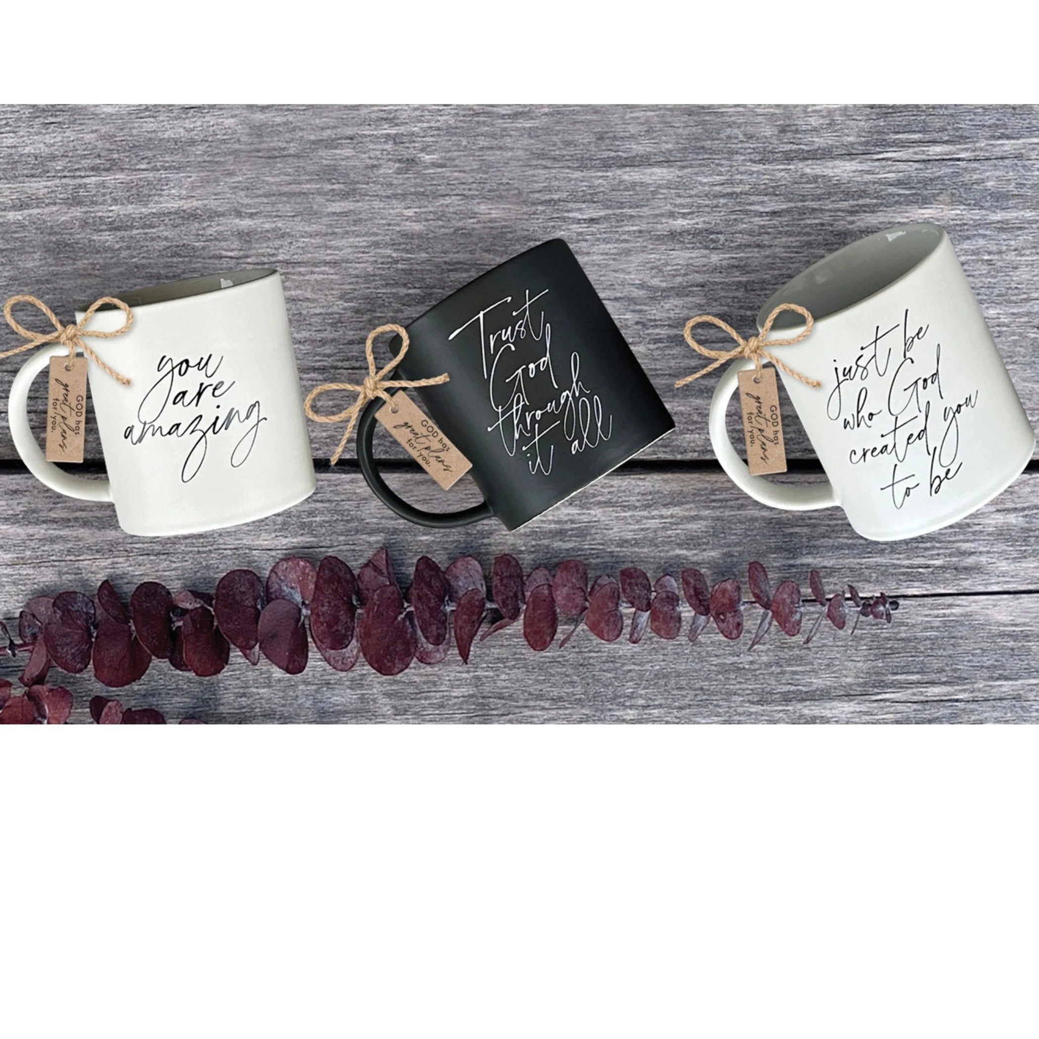 Just Be 18 oz White TD Mug Simple Design Ceramic Coated Camping Mug Dishwasher Microwave Safe Sublimation Printing Ephesians 1