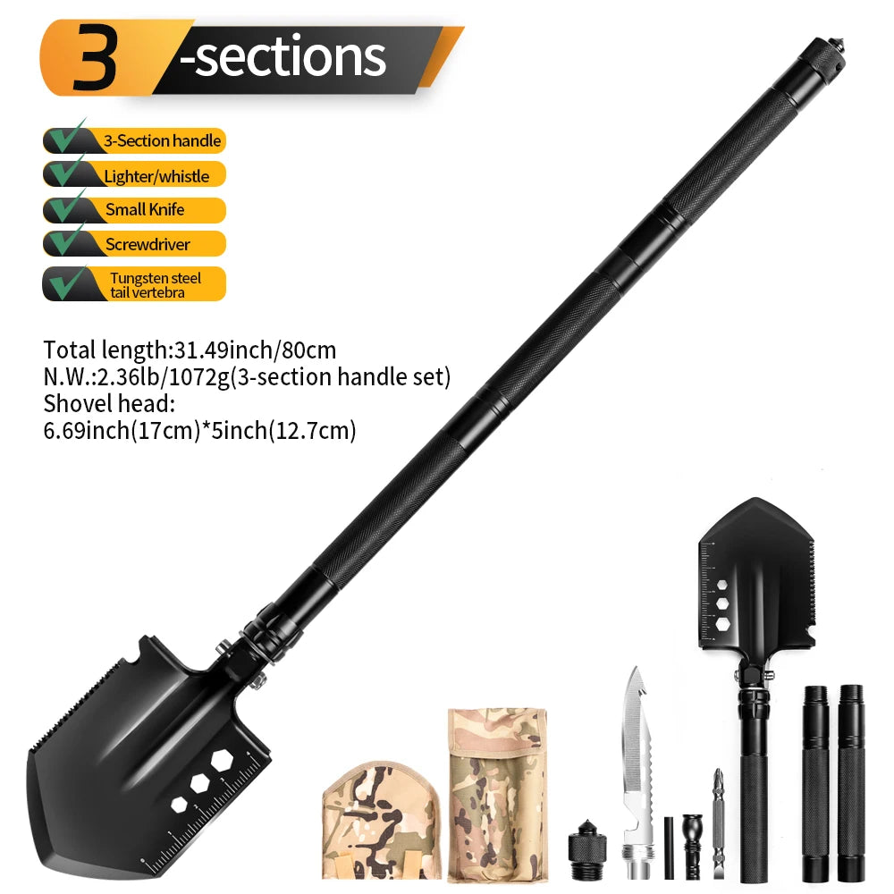 ODM Portable Steel Multitool Detachable Shovel Industrial Grade Camping Garden Spades Farming Folding Shovels
