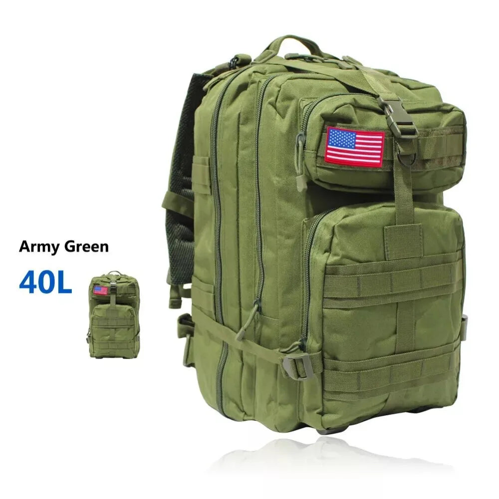 40L Outdoor Tactical Bag Camping Hiking Trekking Backpack Camo Rucksack