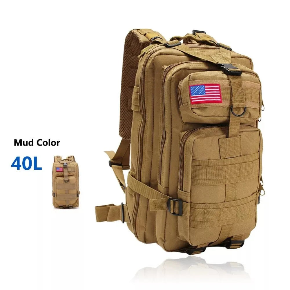40L Outdoor Tactical Bag Camping Hiking Trekking Backpack Camo Rucksack