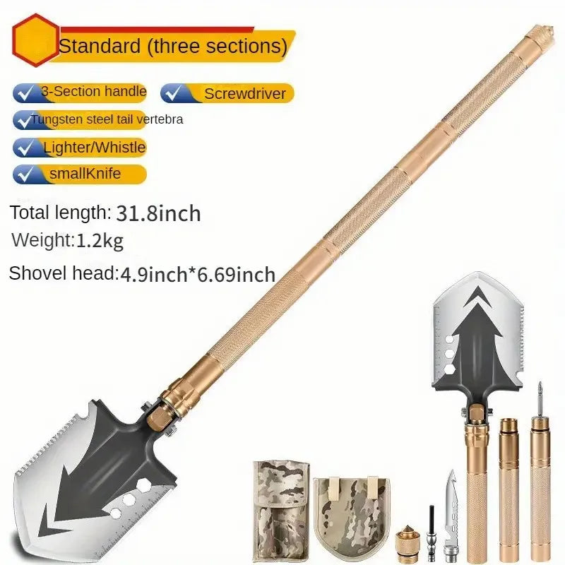 Garden Farming Detachable Shovel Outdoor Camping Garden Equipment Stainless Steel Outdoor Farming Folding Shovels