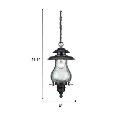 HMS Antique Bronze Solar LED Lantern Battery-Powered Hanging Light for Garden and Camping Lithium Power Source