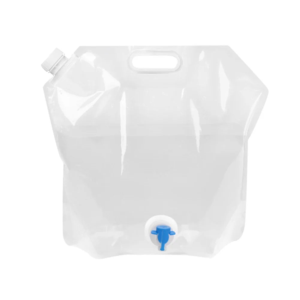Portable 2L Foldable Drinking Water Bag Outdoor Camping Hiking Riding Transparent Water Container Small Mouth Handle Water Bag