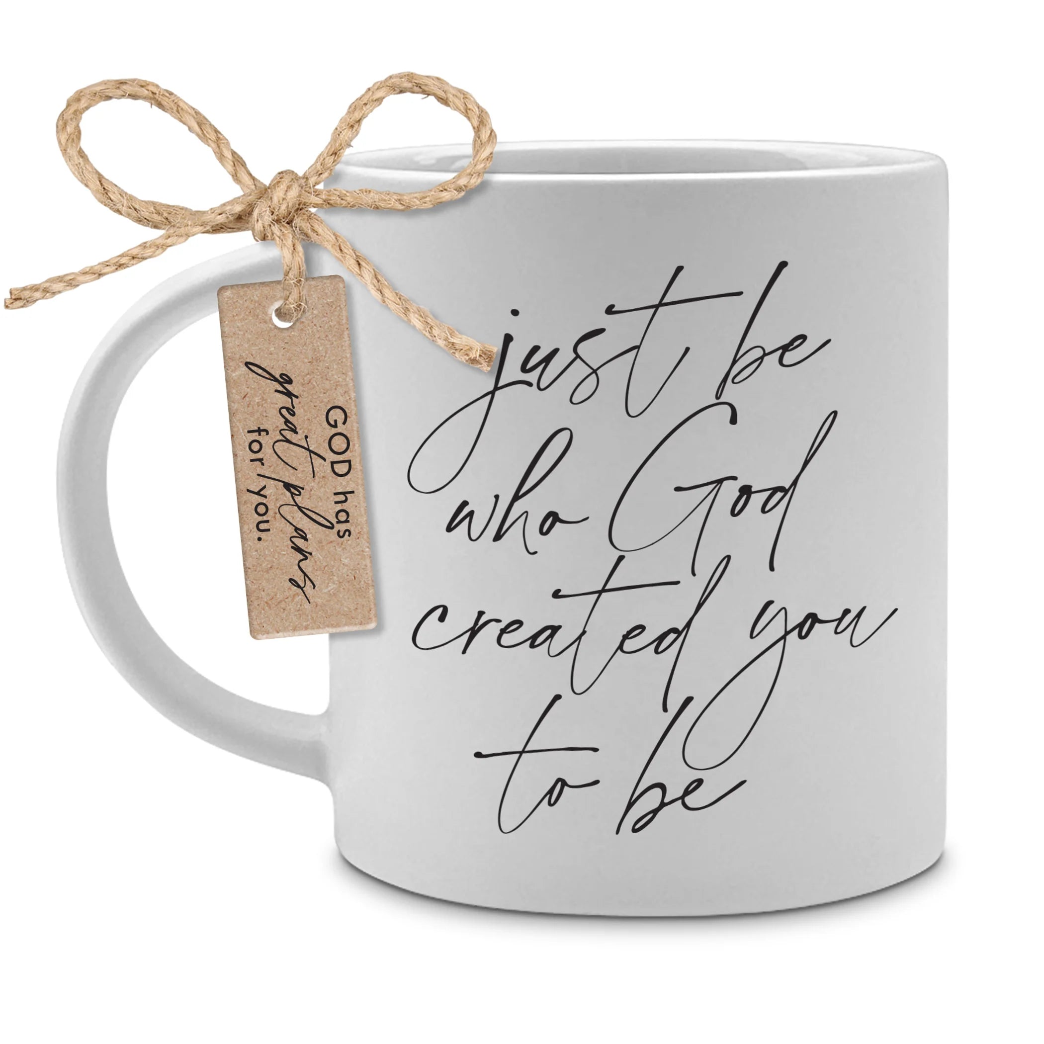 Just Be 18 oz White TD Mug Simple Design Ceramic Coated Camping Mug Dishwasher Microwave Safe Sublimation Printing Ephesians 1