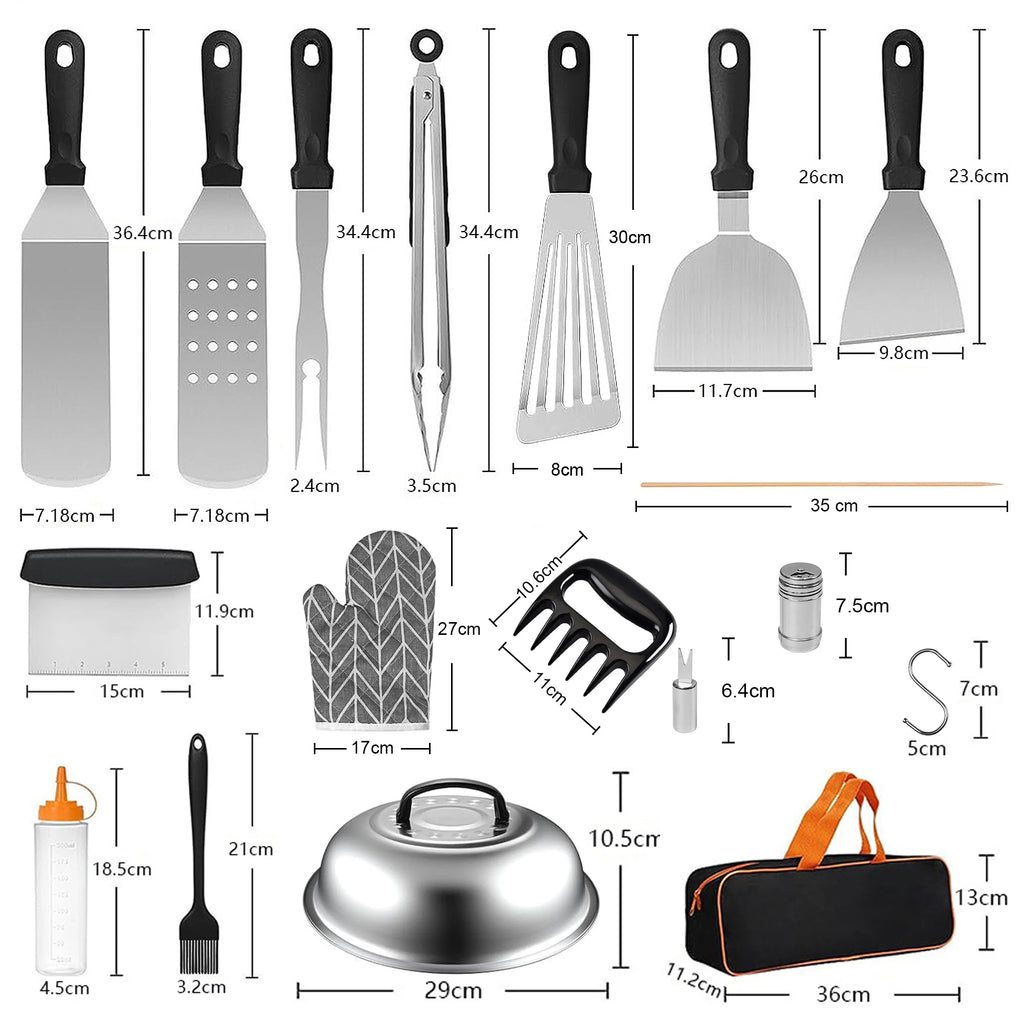 132PCS Teppanyaki Griddle Accessories Kit for Outdoor BBQ and Camping Compatible with Blackstone and Camp Chef Griddles