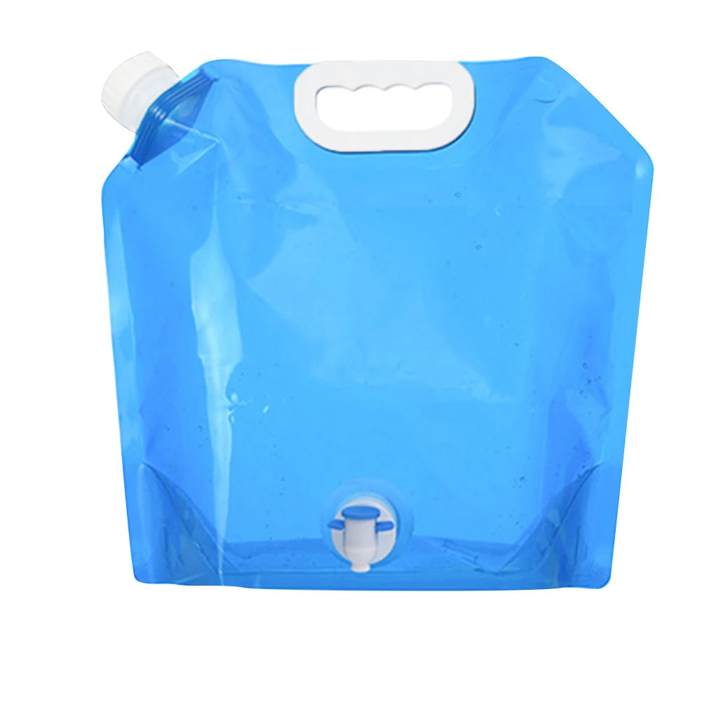 Portable 2L Foldable Drinking Water Bag Outdoor Camping Hiking Riding Transparent Water Container Small Mouth Handle Water Bag