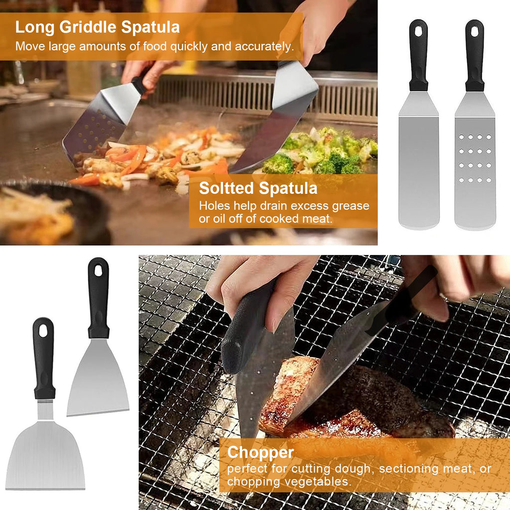 132PCS Teppanyaki Griddle Accessories Kit for Outdoor BBQ and Camping Compatible with Blackstone and Camp Chef Griddles