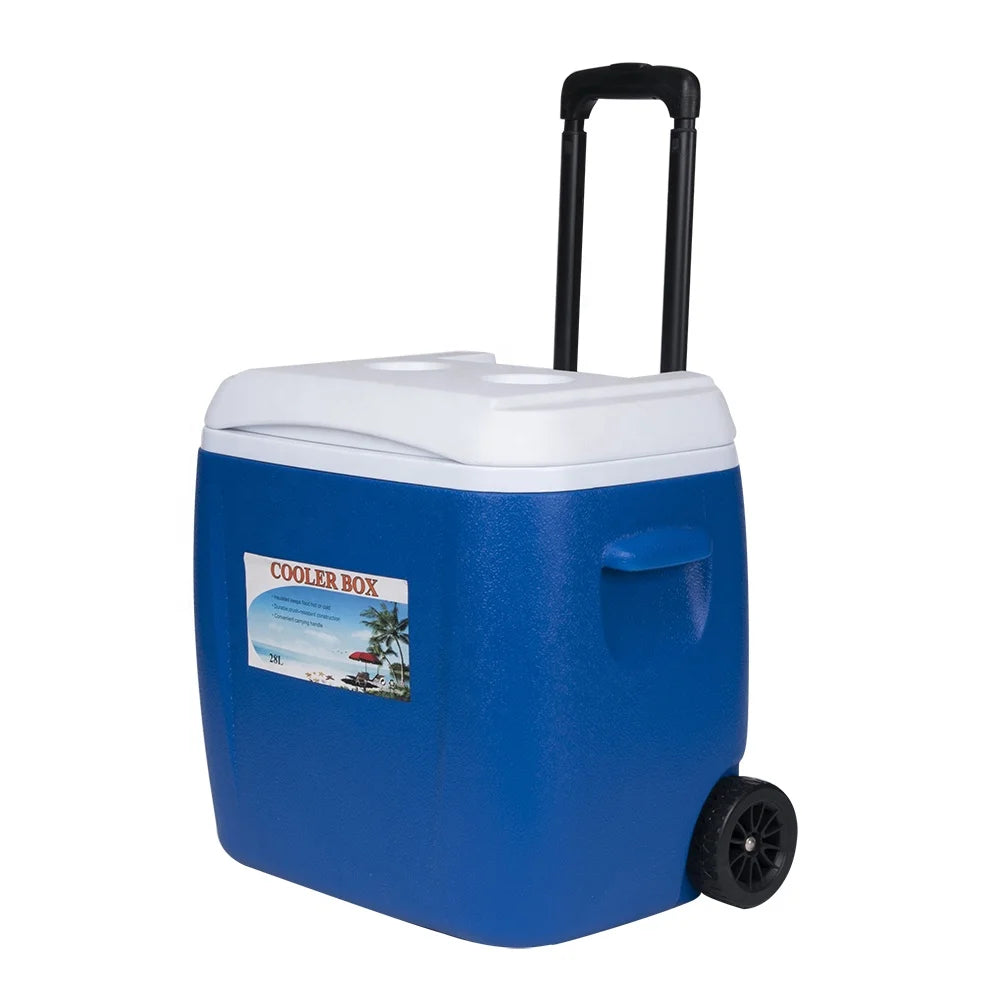Factory Directly Provide Large Capacity Camping Plastic Have Stock 28AL OEM Ice Chest Plastic Cooler Box with Table