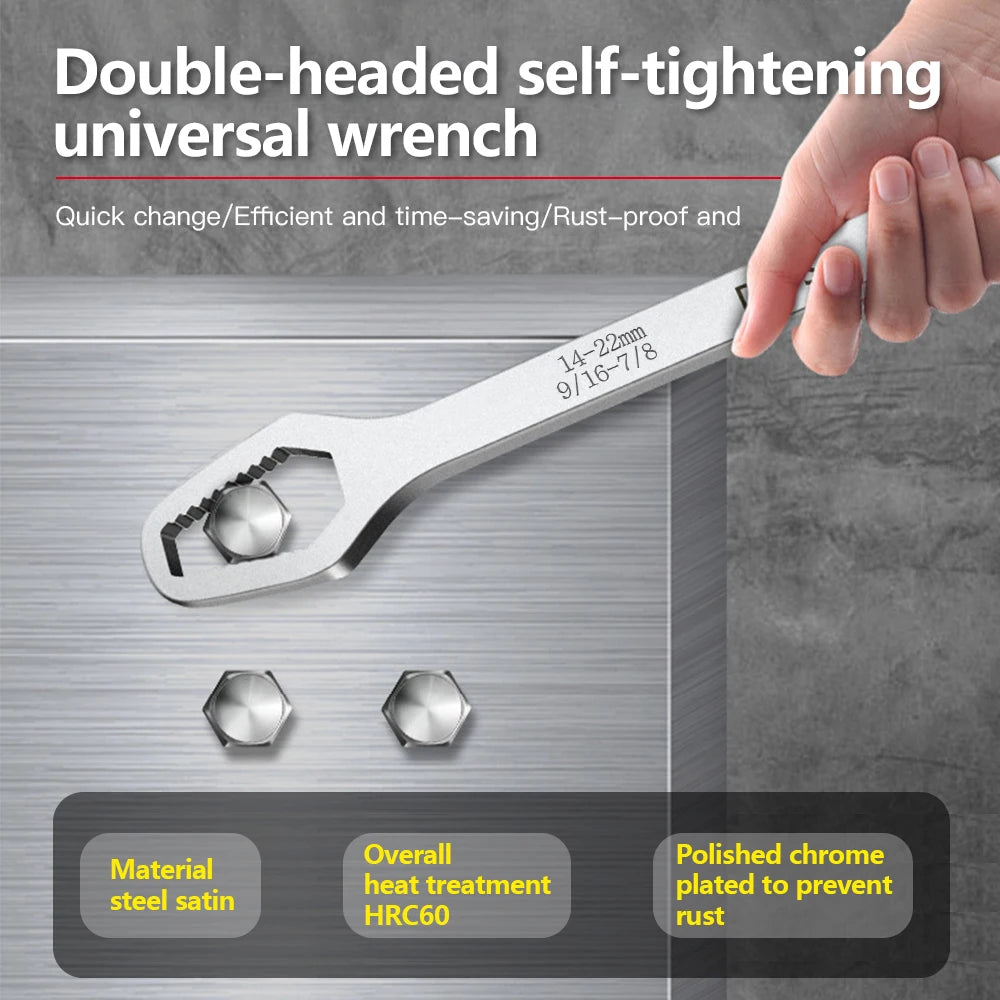 8-22mm Universal Torx Wrench Board Adjustable Double-head Torx Spanner Self-tightening Glasses Wrench Multi-purpose Hand Tools A
