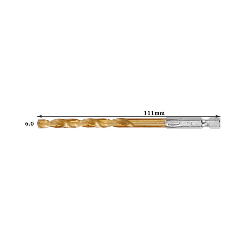 Hexagonal handle 13pc Titanium Twists drill 1.5-6.5mm electric drill screwdriver drilling reaming drill tool