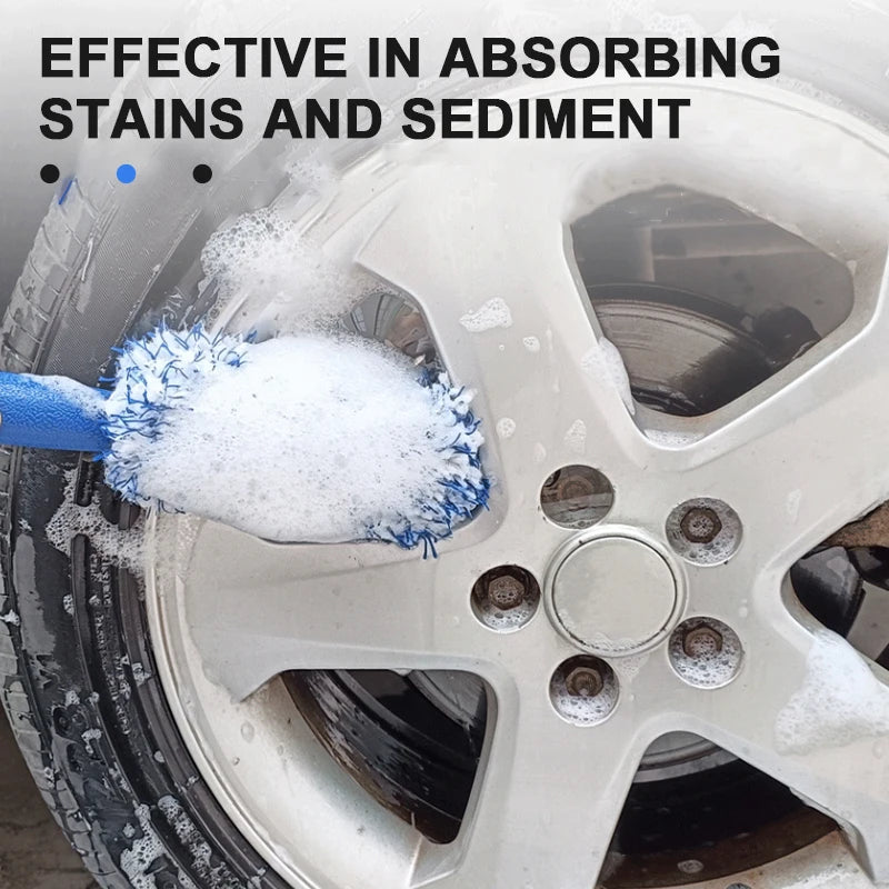 SEAMETAL Car Cleaning Brush Car Wash Portable Plush Wheel Tire Rim Brush Wash Tools for Car Motorcycle Wheel Tire Accessories
