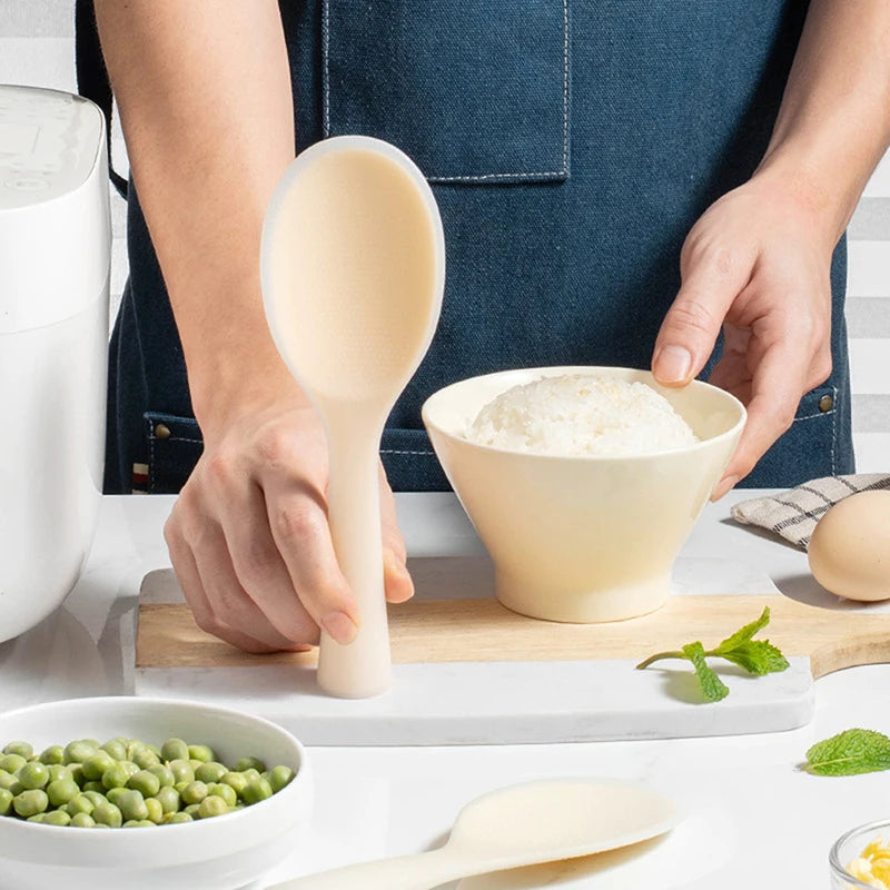 1Pc Vertical Silicone Rice Spoon Kitchen Non-stick High Temperature Resistant Rice Spoon Household Items