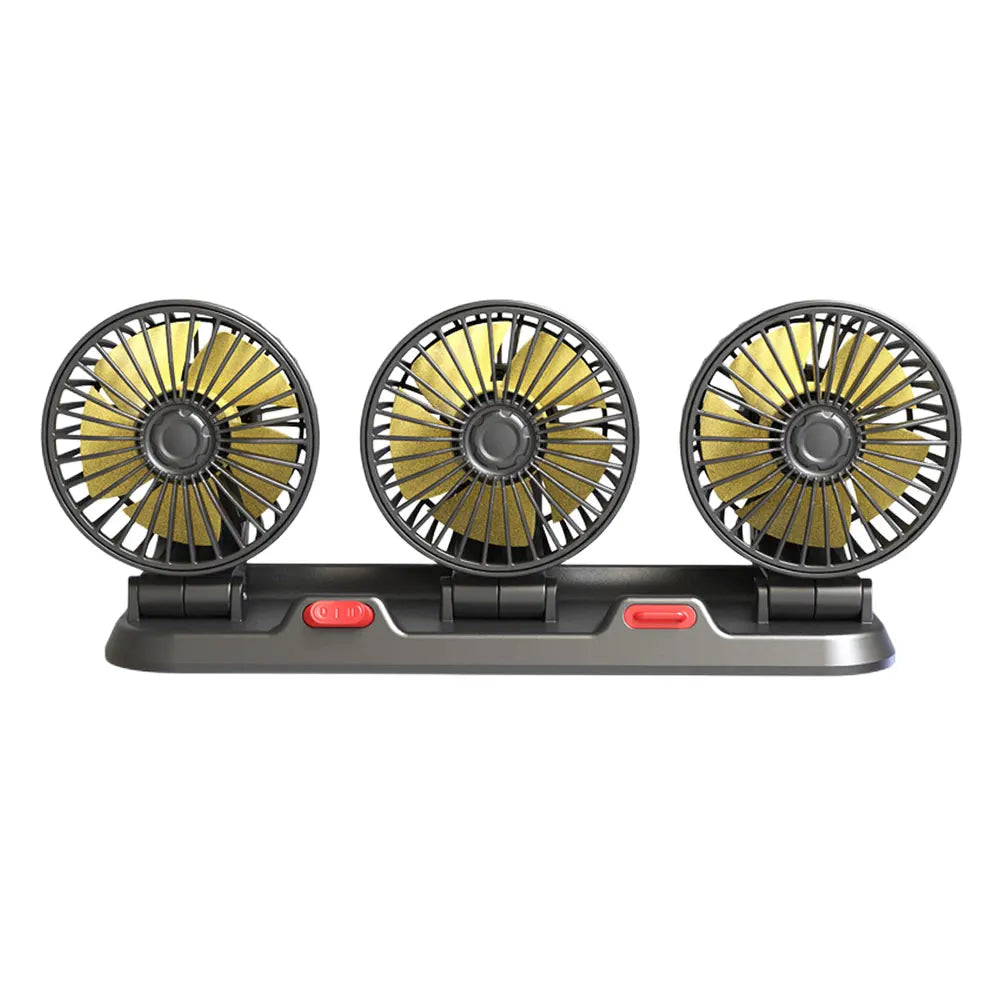 Car Seat Back Cooling Fan USB Charge Dual Head Fan 360 Degree Rotation Neck Cooler Auto Headrest Ventilation Fan for Vehicle SUV