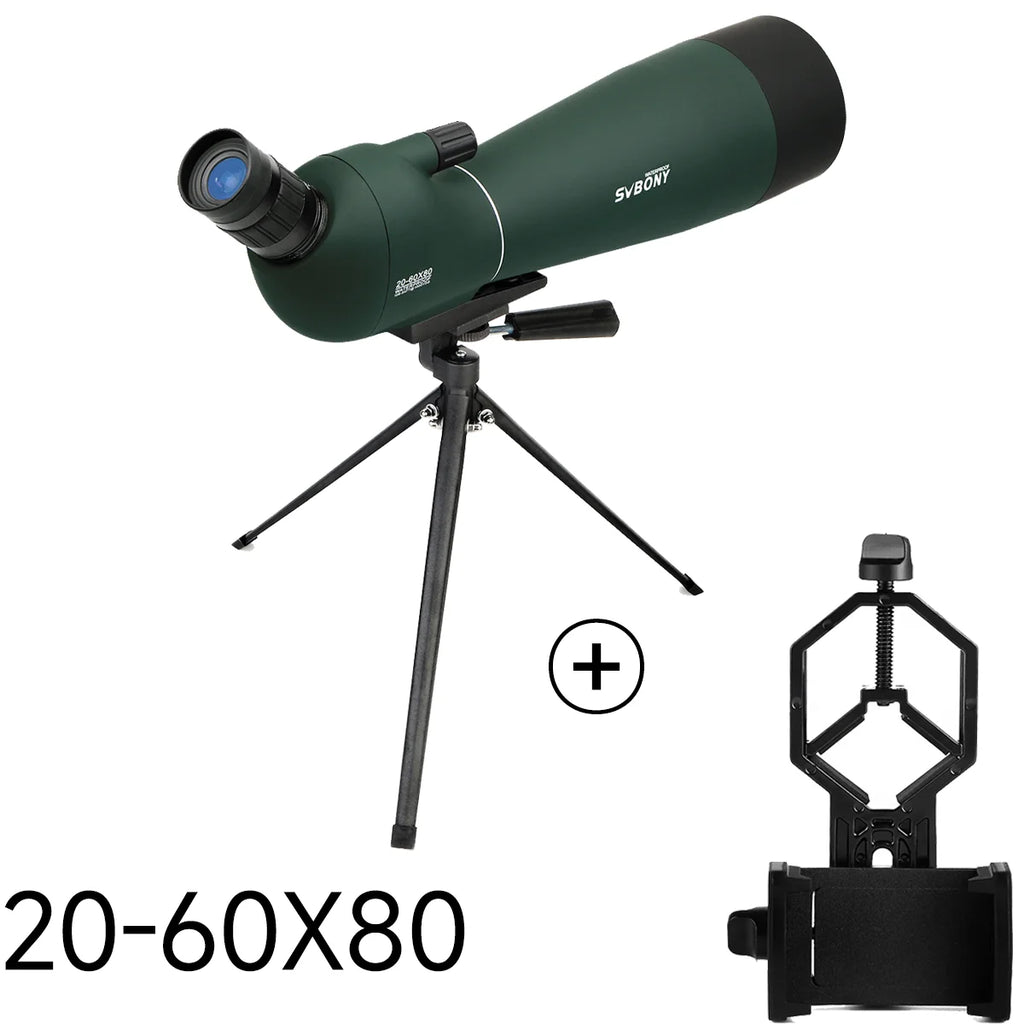 Svbony SV28 Spotting Scope 50/60/70/80mm Powerful Zoom With Tripod Waterproof,Camping equipment, Target Shooting,Bird Watching