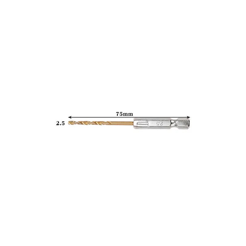Hexagonal handle 13pc Titanium Twists drill 1.5-6.5mm electric drill screwdriver drilling reaming drill tool