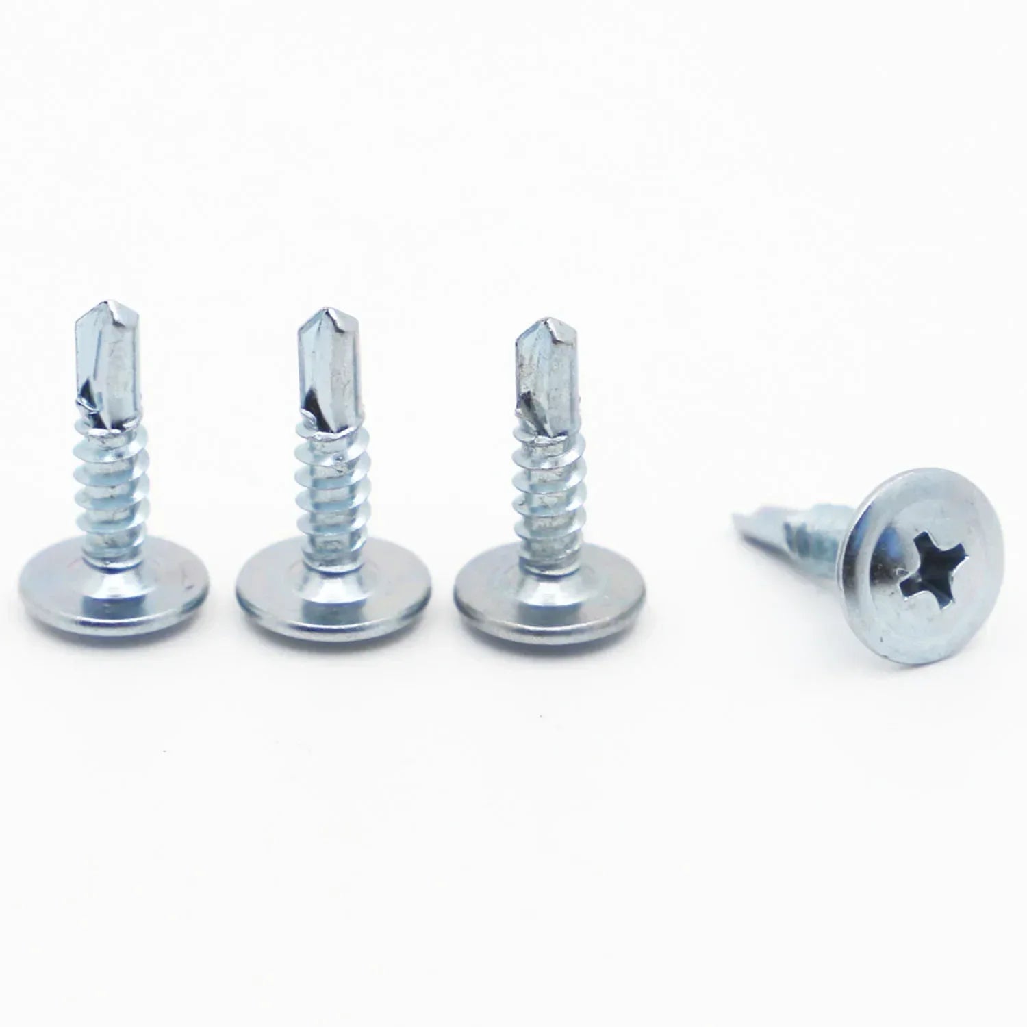 50pcs M4.2 Dovetail Screw Zinc Plated Drilling Screws Large Flat Head Self Drilling Screws Cross Drill Tail Screws