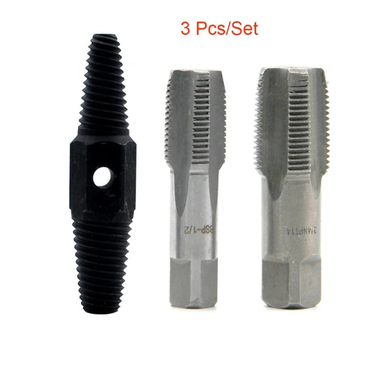 3pcs Inch 3/4 Inch Wire Screw Extractor Broken Water Pipe Thread Repair Tap DropShipping