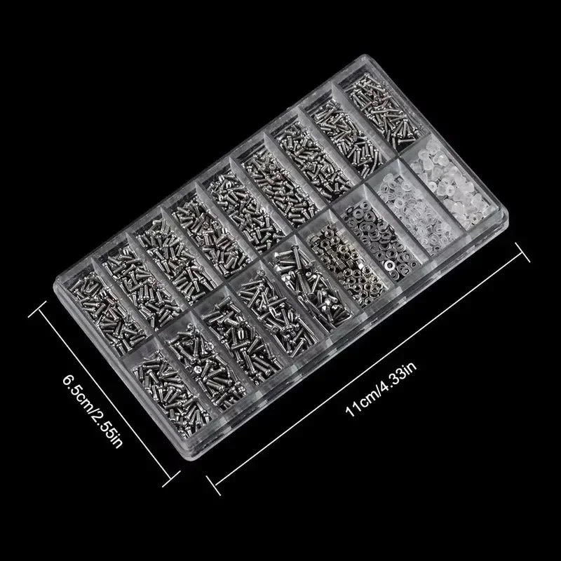 1200pcs Mini Screws with Screwdriver Tweezers Glasses Screws Repair Kit Glasses Complete Screws Bolts Set For Glasses DIY Tool