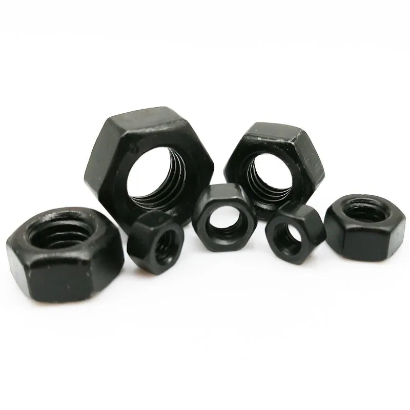 Fine Thread Hex Nuts Black Grade 8.8 Carbon Steel DIN934 Fine Pitch Hexagon Nuts/DIN6923 Flange Nuts M8 M10 M12 M14 M16 M20