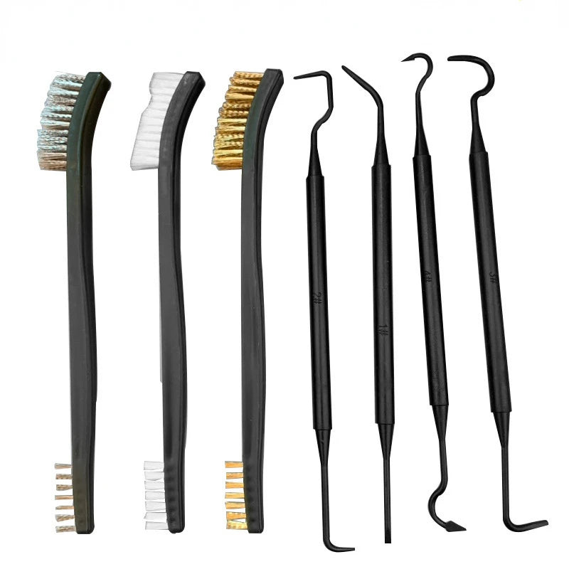 TAIMIMEI Double-end Steel Wire Brush & Nylon Pick Set Universal Hunting Gun Cleaning Kit Tactical Rifle Gun Cleaning Tool
