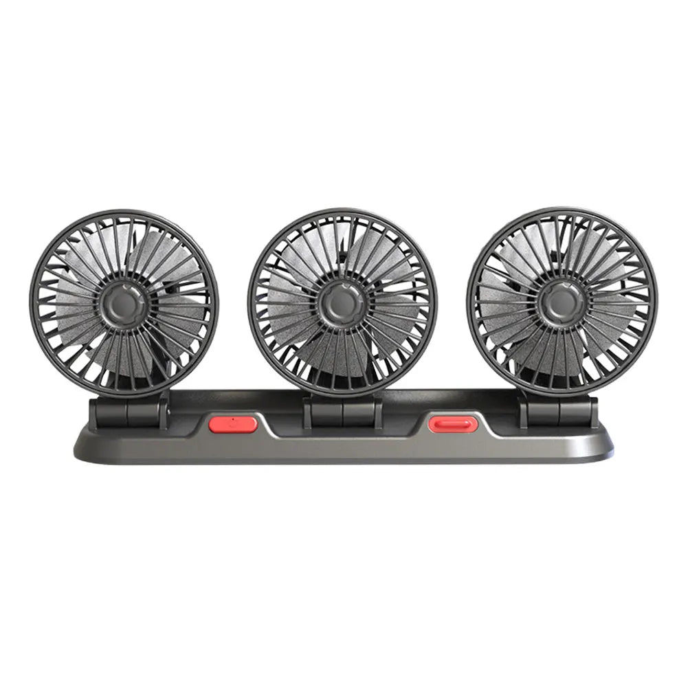Car Seat Back Cooling Fan USB Charge Dual Head Fan 360 Degree Rotation Neck Cooler Auto Headrest Ventilation Fan for Vehicle SUV