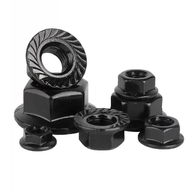 Fine Thread Hex Nuts Black Grade 8.8 Carbon Steel DIN934 Fine Pitch Hexagon Nuts/DIN6923 Flange Nuts M8 M10 M12 M14 M16 M20