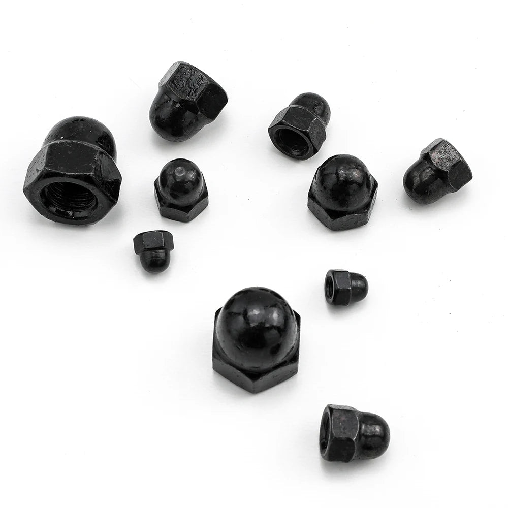 JUIDINTO 3-40pcs Metric Acorn Nuts M3 M4 M5 M6 M8 M10 M12 Domed Cap Nuts Crown Hex Nuts