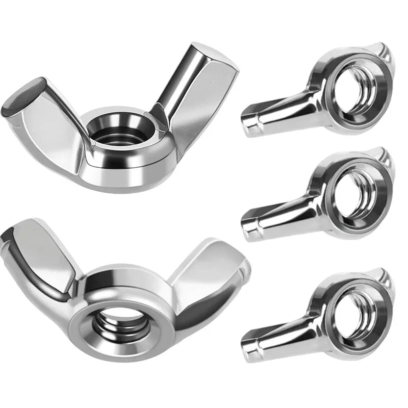 Wing Nuts Butterfly Nuts M3 M4 M5 M6 M8 M10 M12 Wing Nuts 304 Stainless Steel Hand Tighten  Wingnuts butterfly Nut DIN315