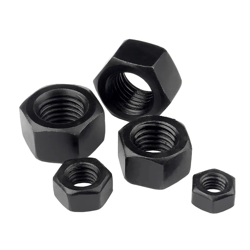 Fine Thread Hex Nuts Black Grade 8.8 Carbon Steel DIN934 Fine Pitch Hexagon Nuts/DIN6923 Flange Nuts M8 M10 M12 M14 M16 M20