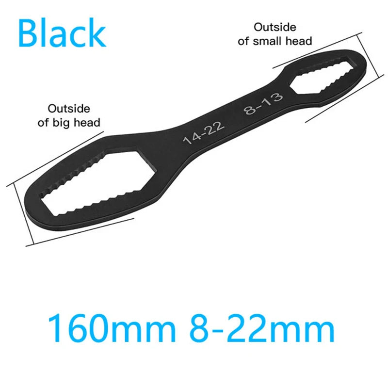 8-22mm Universal Torx Wrench Board Adjustable Double-head Torx Spanner Self-tightening Glasses Wrench Multi-purpose Hand Tools A
