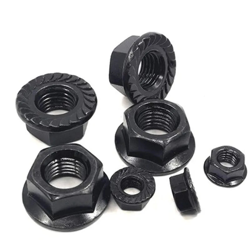 Fine Thread Hex Nuts Black Grade 8.8 Carbon Steel DIN934 Fine Pitch Hexagon Nuts/DIN6923 Flange Nuts M8 M10 M12 M14 M16 M20