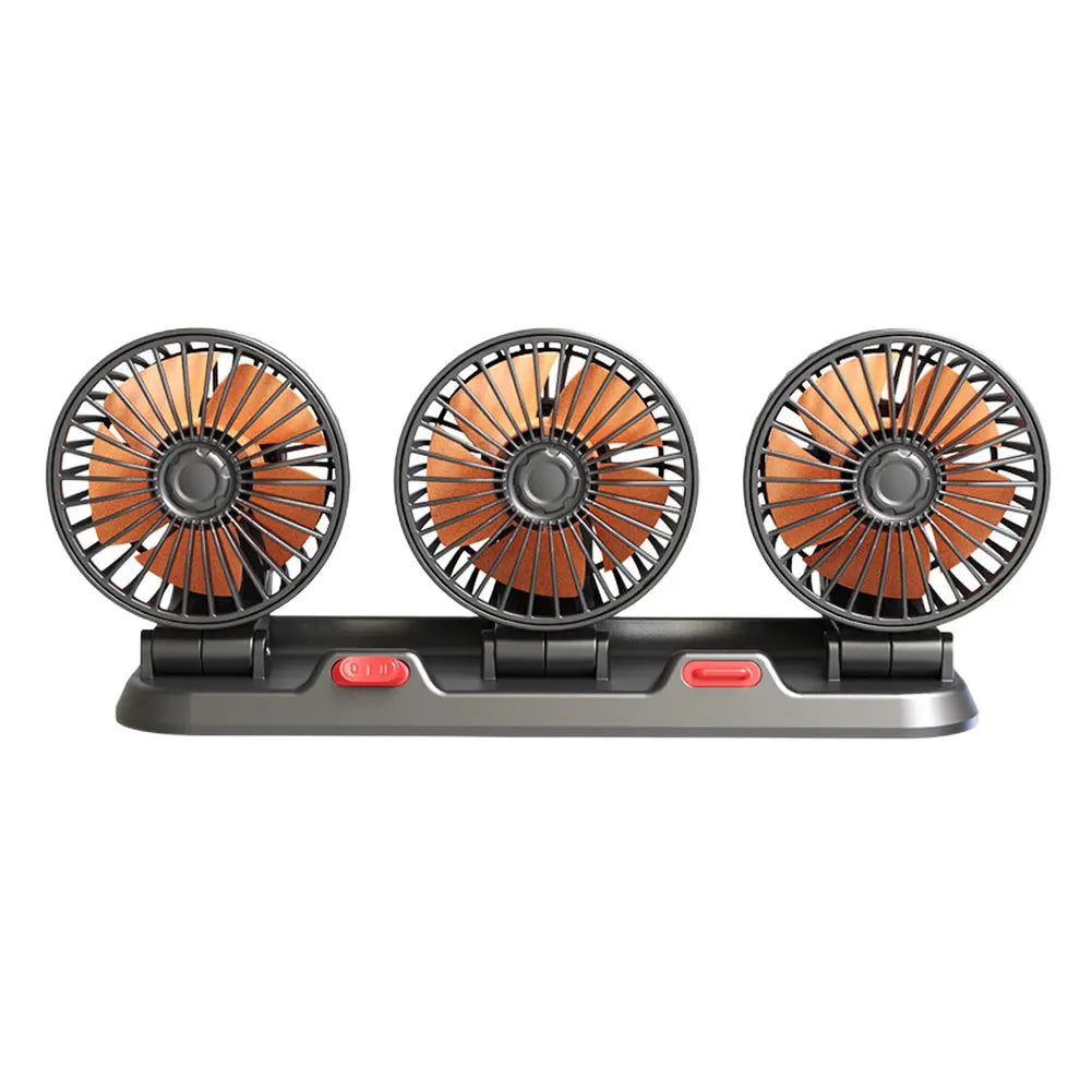 Car Seat Back Cooling Fan USB Charge Dual Head Fan 360 Degree Rotation Neck Cooler Auto Headrest Ventilation Fan for Vehicle SUV