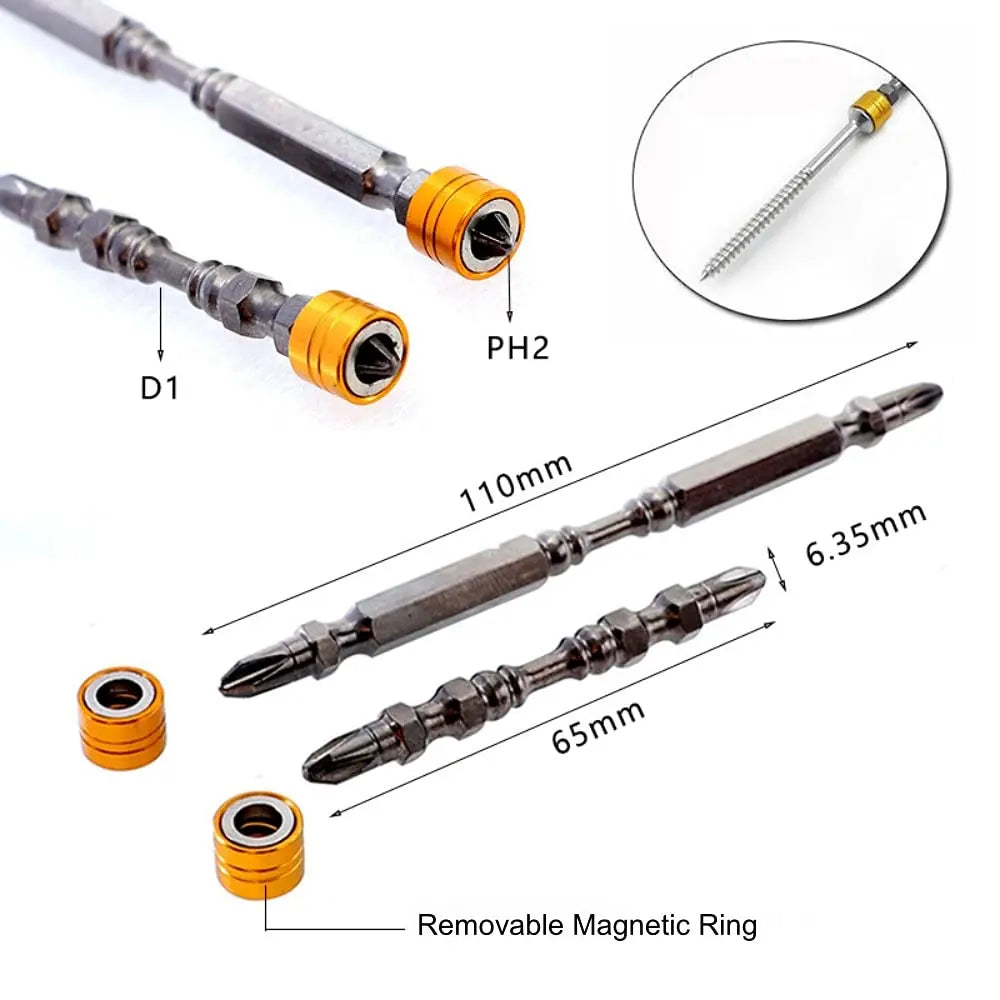 5/10 Pcs PH2 Magnetic Screwdriver Bits Phillips 1/4 Inch Hexagonal Shank with Magnetic Ring for Electric Screwdriver