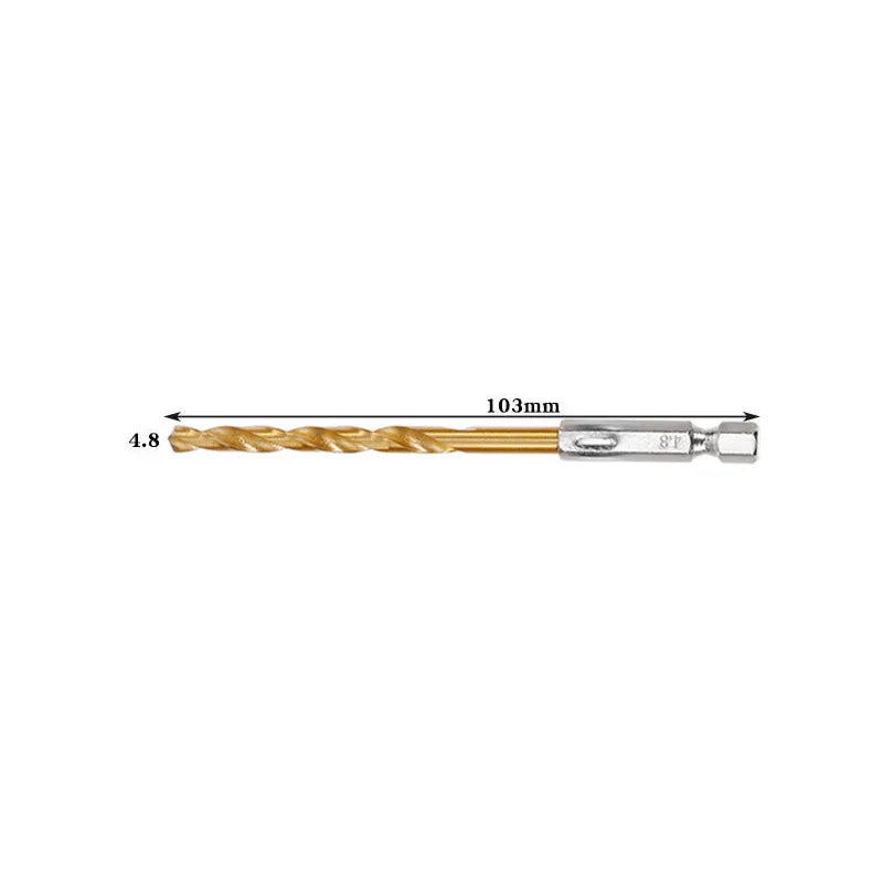 Hexagonal handle 13pc Titanium Twists drill 1.5-6.5mm electric drill screwdriver drilling reaming drill tool