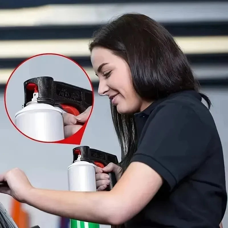 Paint Spray Gun Handle Aerosol Spray Tool Handle Adaptor with Full Grip Trigger Locking Collar Car Spraying Manual Repair Tools