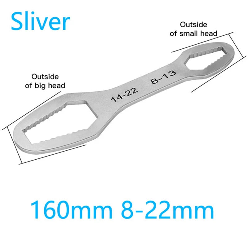 8-22mm Universal Torx Wrench Board Adjustable Double-head Torx Spanner Self-tightening Glasses Wrench Multi-purpose Hand Tools A