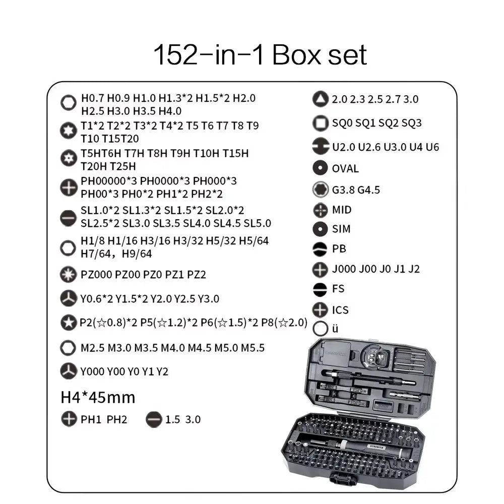 Precision Screwdriver Set, Laptop Tool Kit, 152/25 in 1 Professional Computer Screwdriver Repair Kit T5 T6 Torx Screwdriver