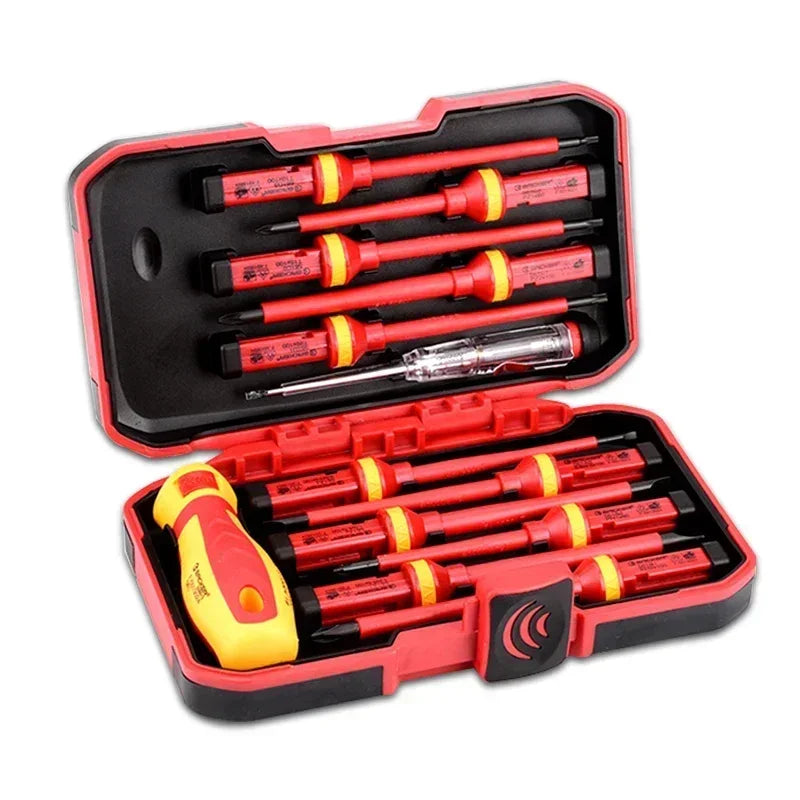 VDE Insulated Screwdriver Set 1000V Slotted Phillips Magnetic Screw Driver Bits Kit With Tester Pen Electricians Hand Tools