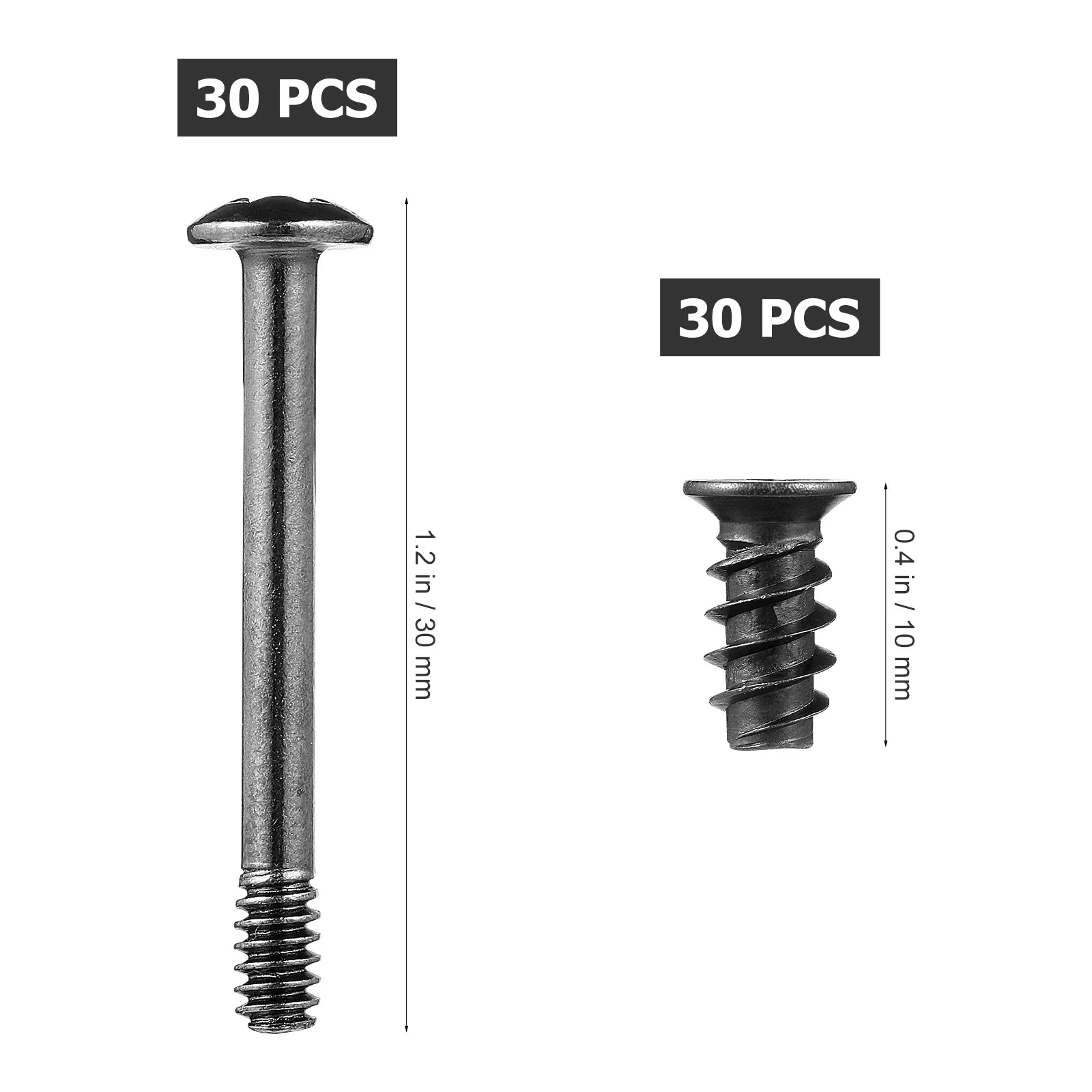 60pcs Carbon Steel Screws Computer Case Fan Screws Long and Short Screws Set Cooling Fan Screws