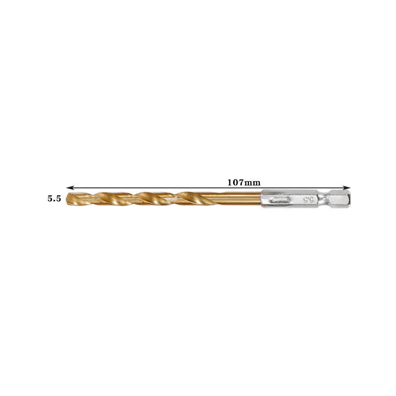 Hexagonal handle 13pc Titanium Twists drill 1.5-6.5mm electric drill screwdriver drilling reaming drill tool