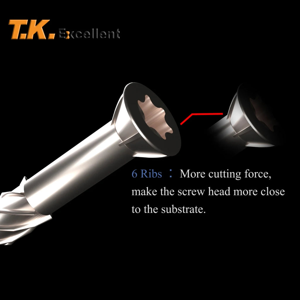Stainless Steel Self-Tapping Screws Kit,High Strength Self Tapping Screws Wood Screws Flat Head T25 Torx Drive Deck Screws