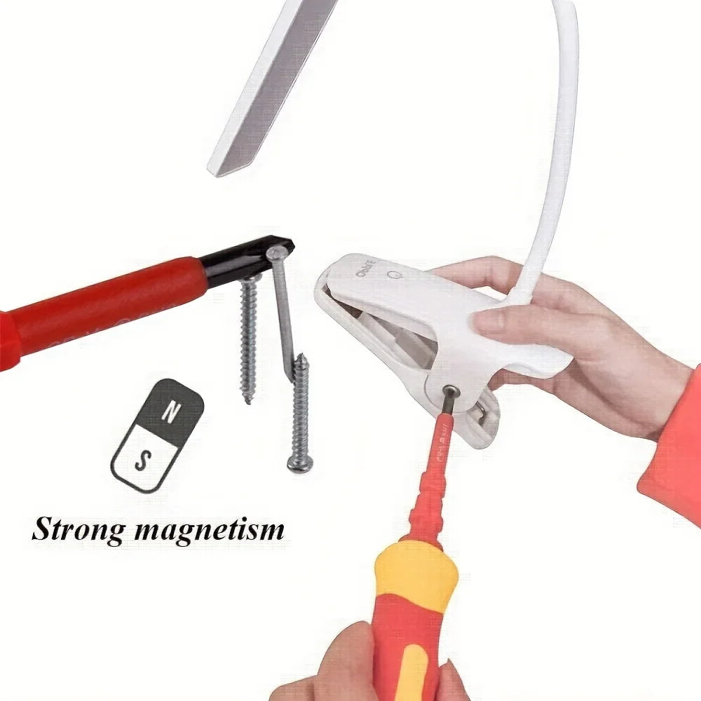 Double-ended Magnetic Screwdriver Set - 7 Interchangeable Heads for Efficient Electrical Repairs and Maintenance Tasks