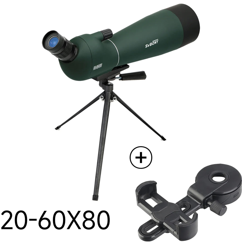 Svbony SV28 Spotting Scope 50/60/70/80mm Powerful Zoom With Tripod Waterproof,Camping equipment, Target Shooting,Bird Watching