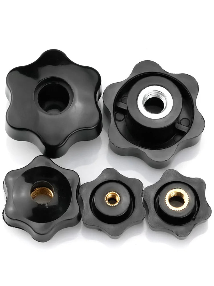 Knob Nuts Plum Hand Tighten Nuts Handle Thread Star Mechanical Black Thumb Nuts Clamping Knob Manual Nuts M4 M5 M6 M8 M10 M12