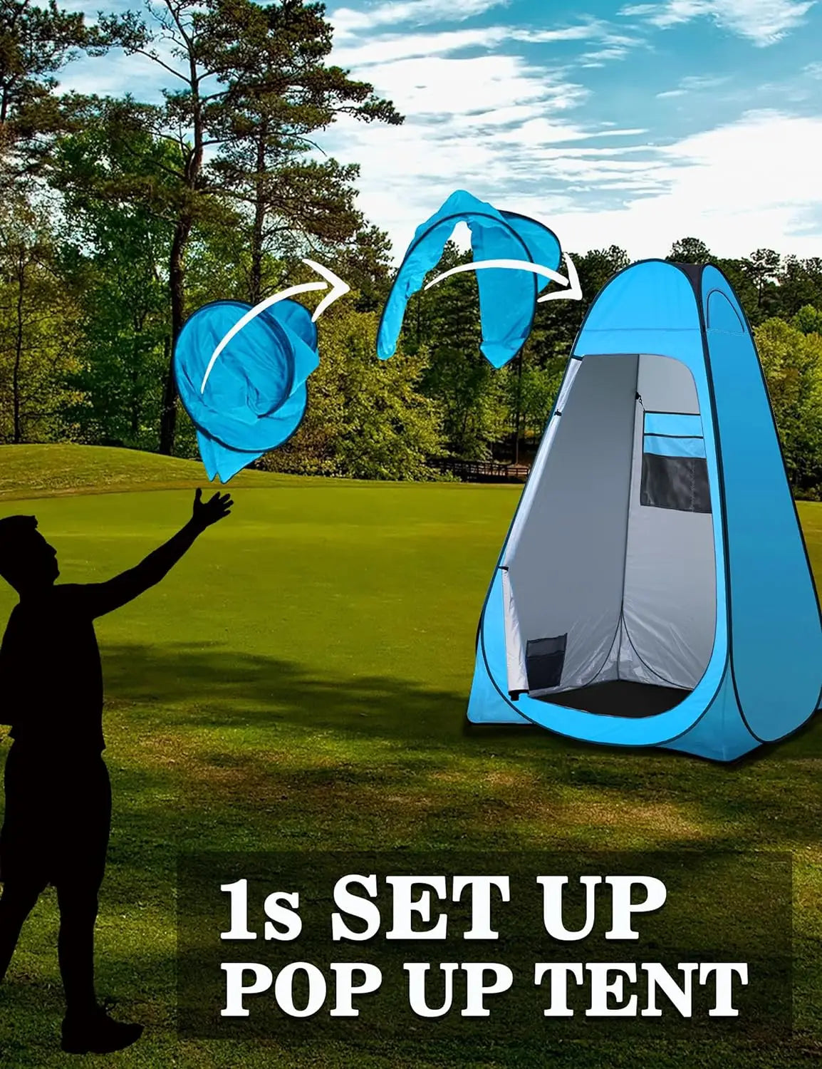 Portable Outdoor Camping Tent Shower Tent Simple Bath Cover Changing Fitting Room Tent Mobile Toilet Fishing Photography Tent