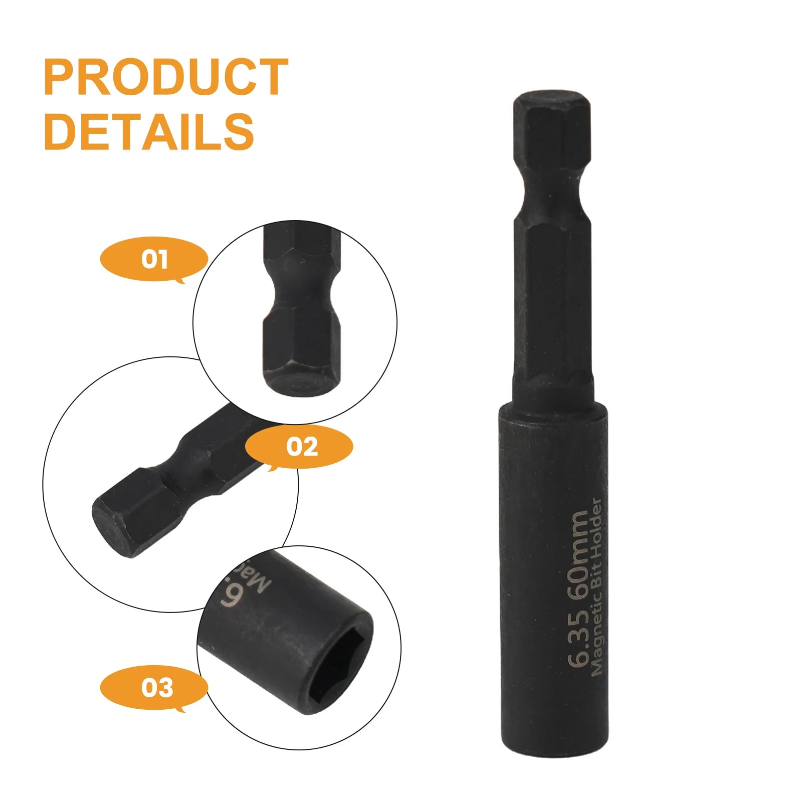 2/5pcs 1/4In Head Extension Rod Screwdriver Magnetic Transfer Extension Rod Screwdriver Bit Holder Internal Hexagonal Screw